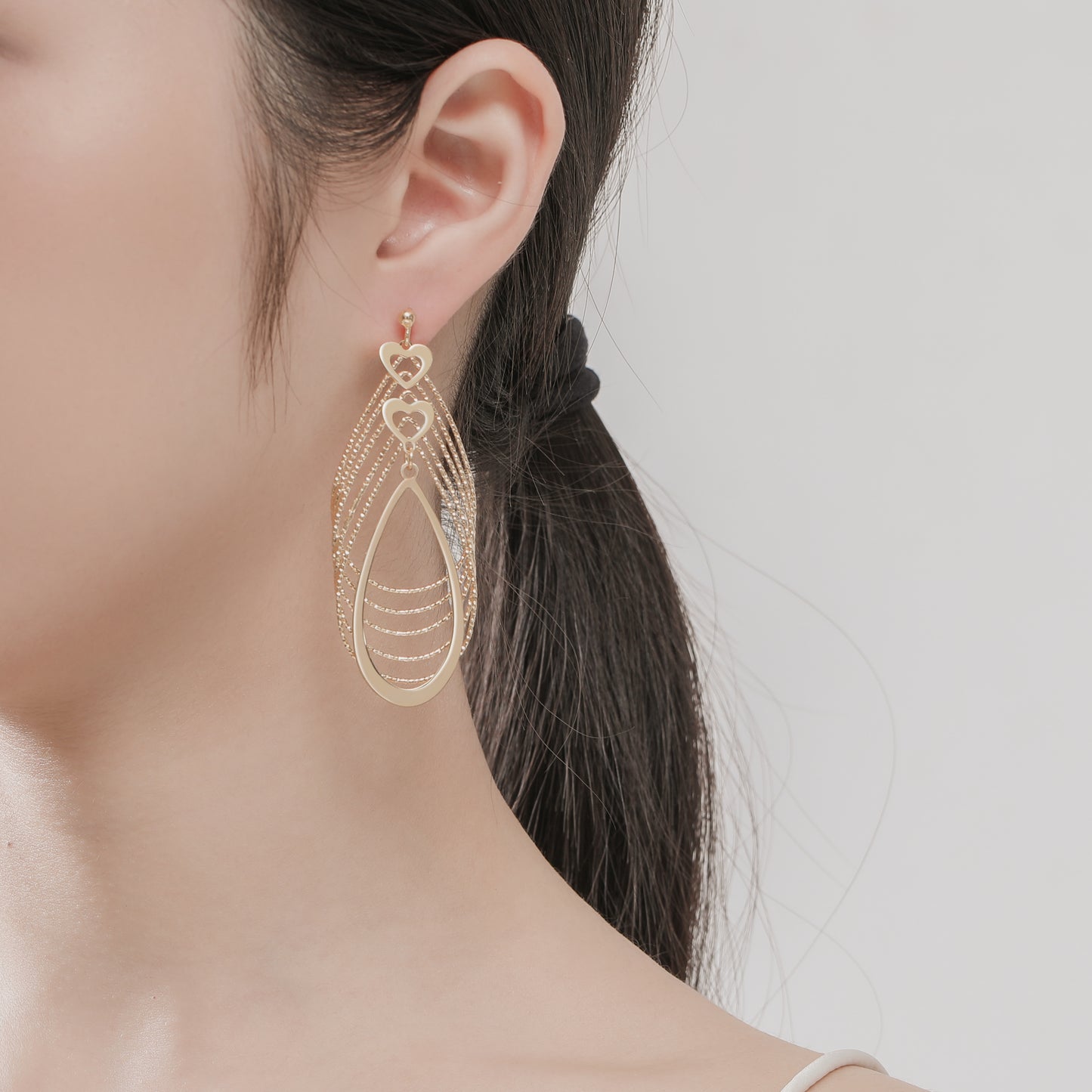 FK Heart Chandeliers Earrings