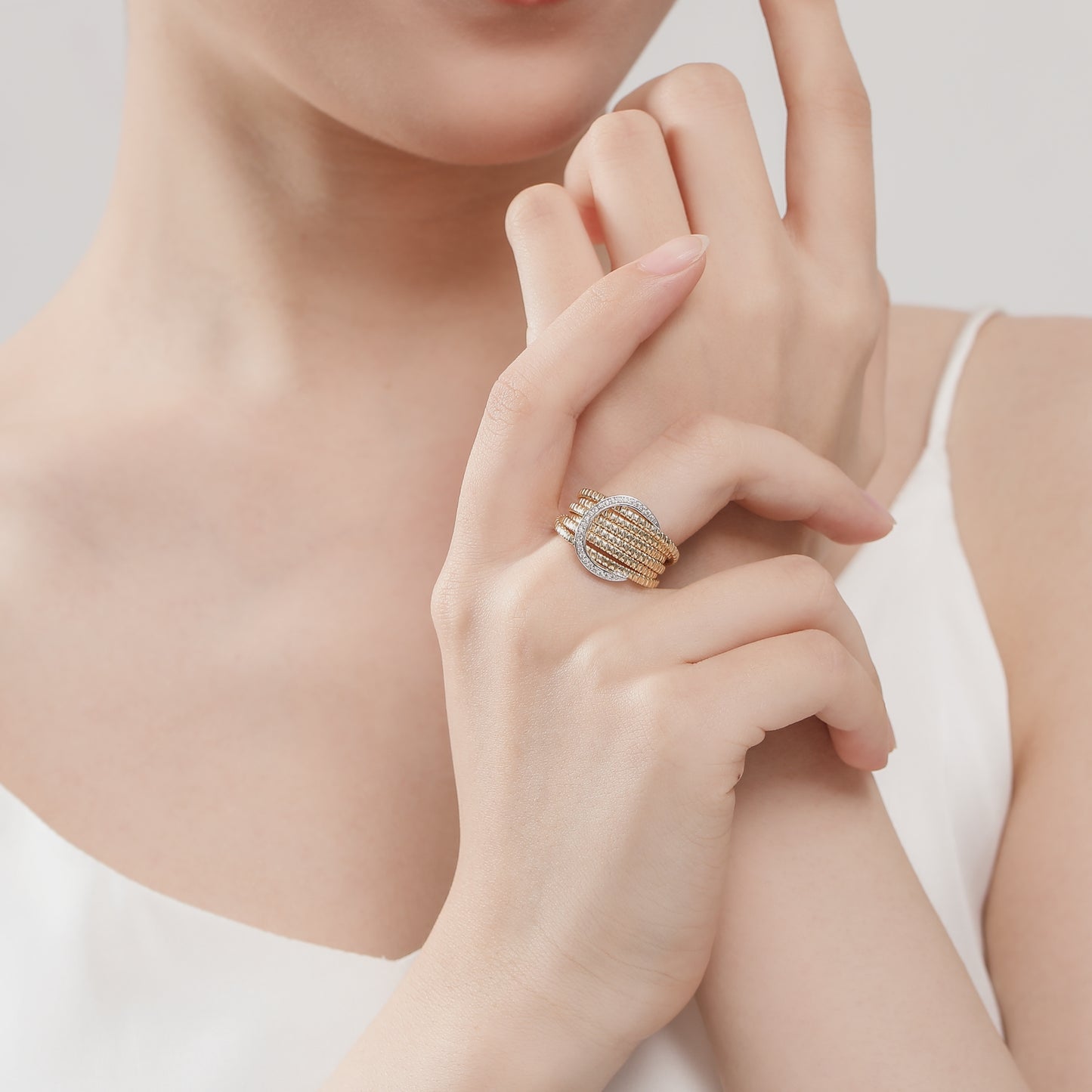 Horseshoe Pave C.Z. Ring