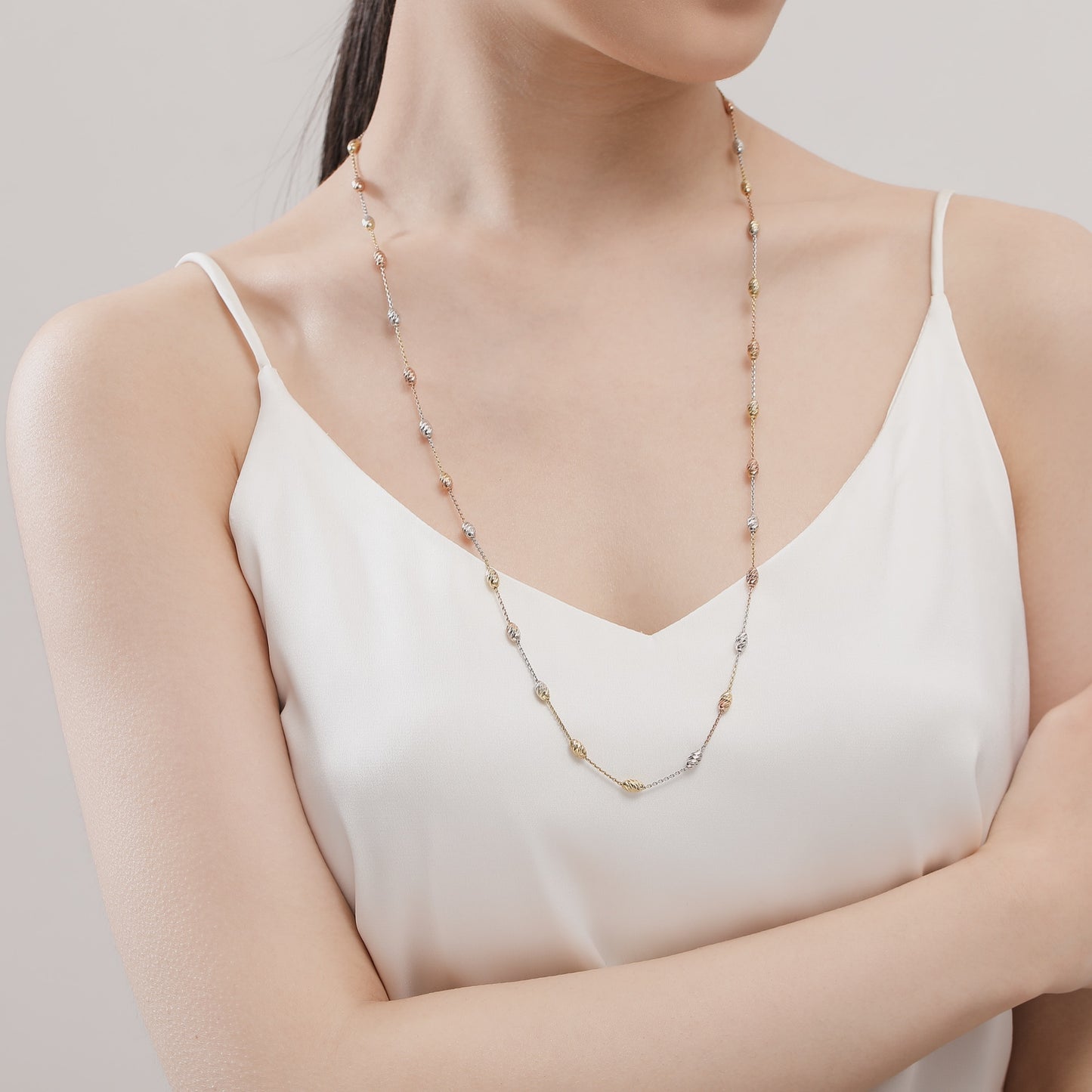 Slash Beads Necklace 70cm