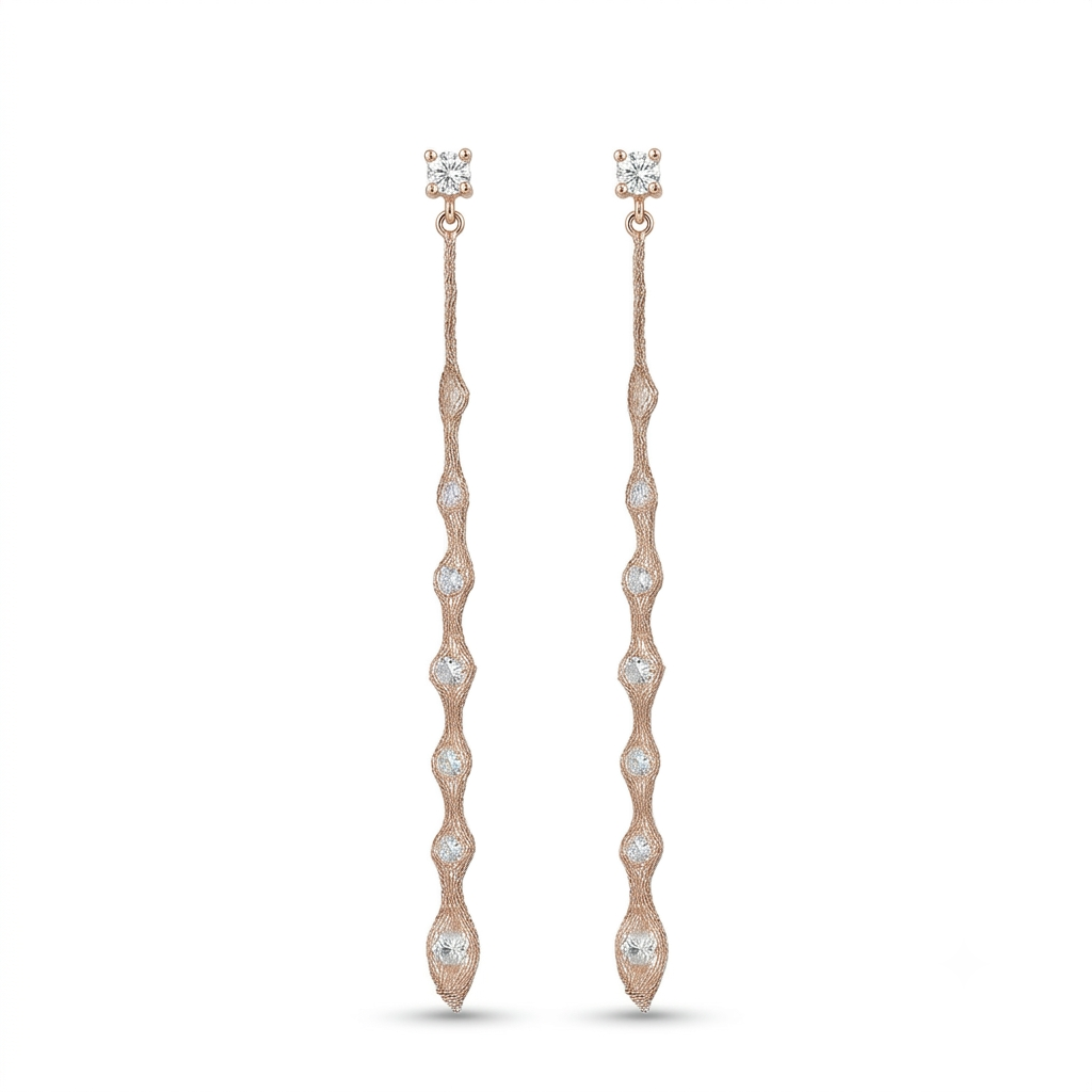 Mesh Crystal Earrings