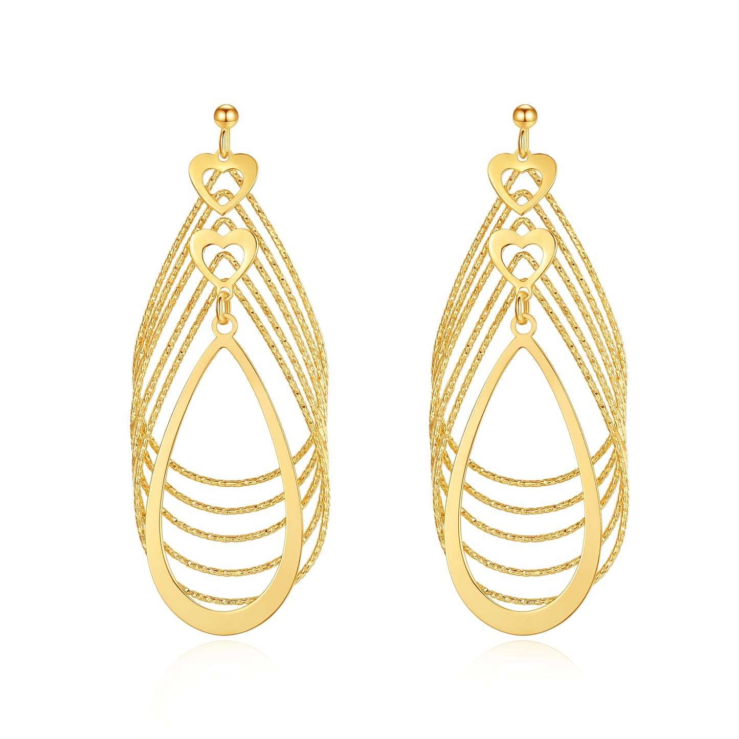 FK Heart Chandeliers Earrings