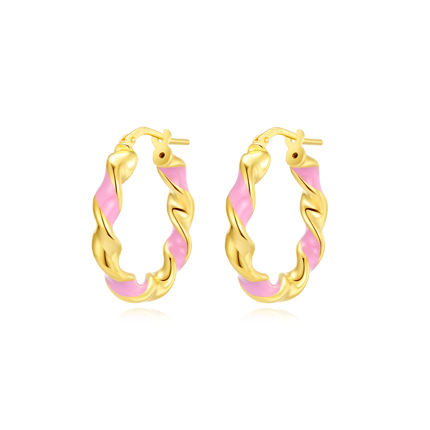 FK Enamel Twisted Earrings