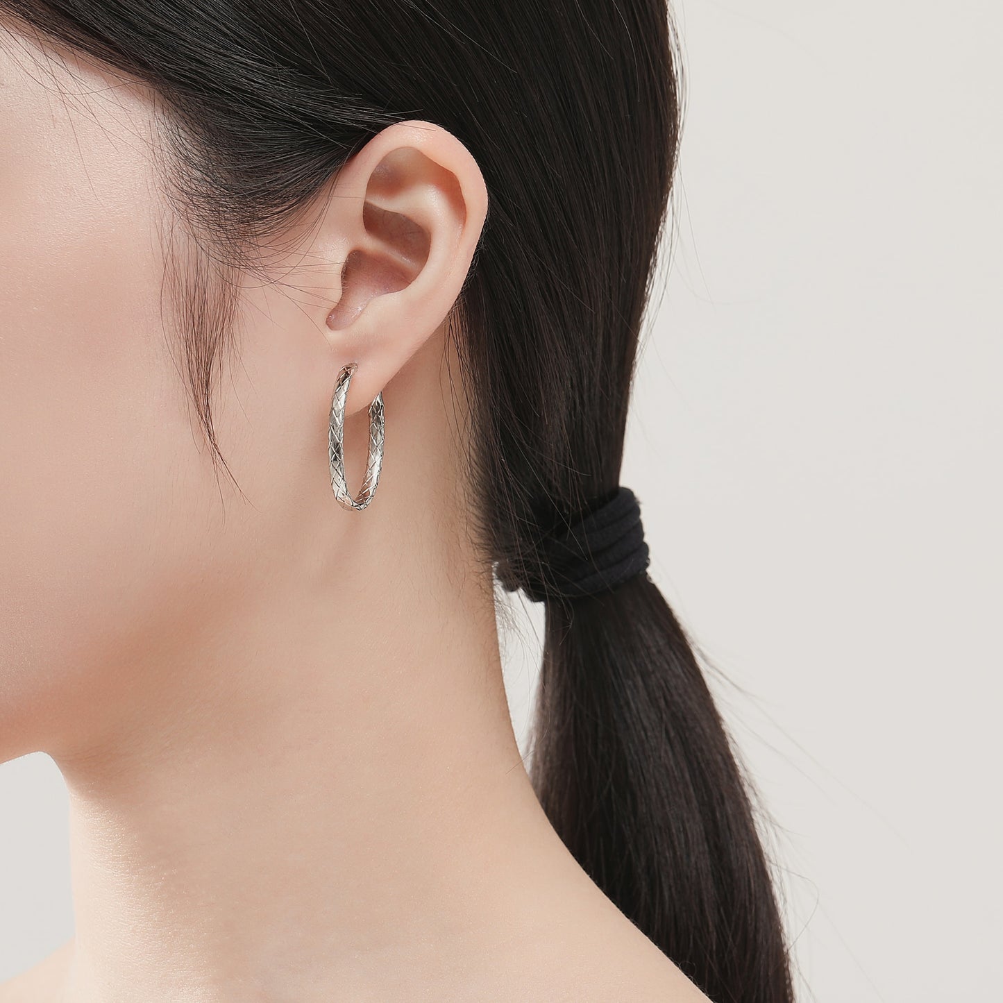 Oval Braided Hoop Earrings