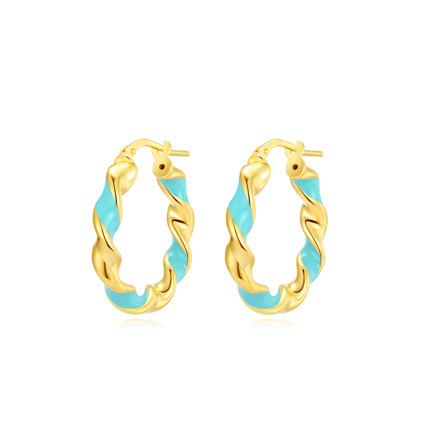 FK Enamel Twisted Earrings
