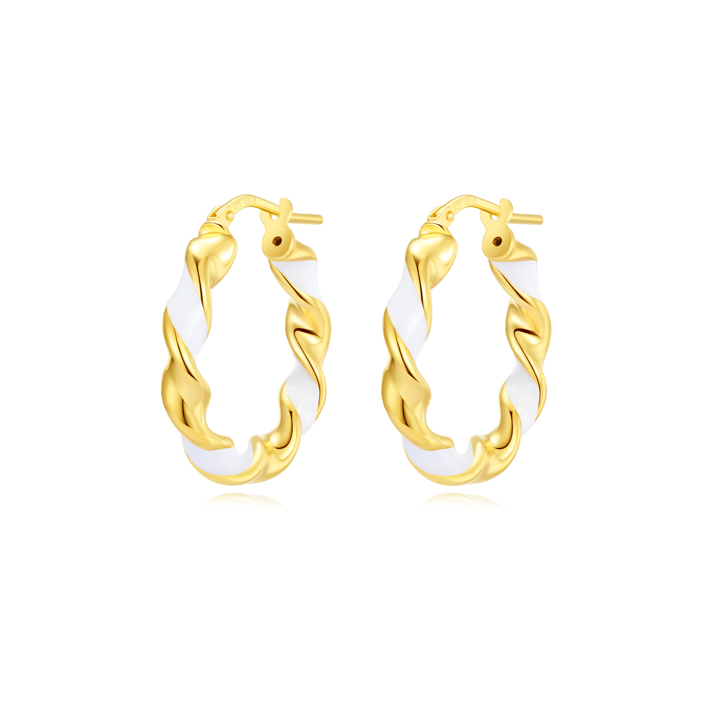 FK Enamel Twisted Earrings
