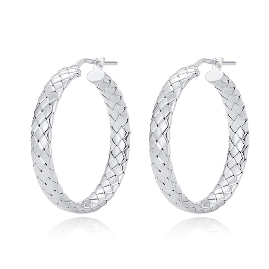 Braided Hoop Earrings Medium