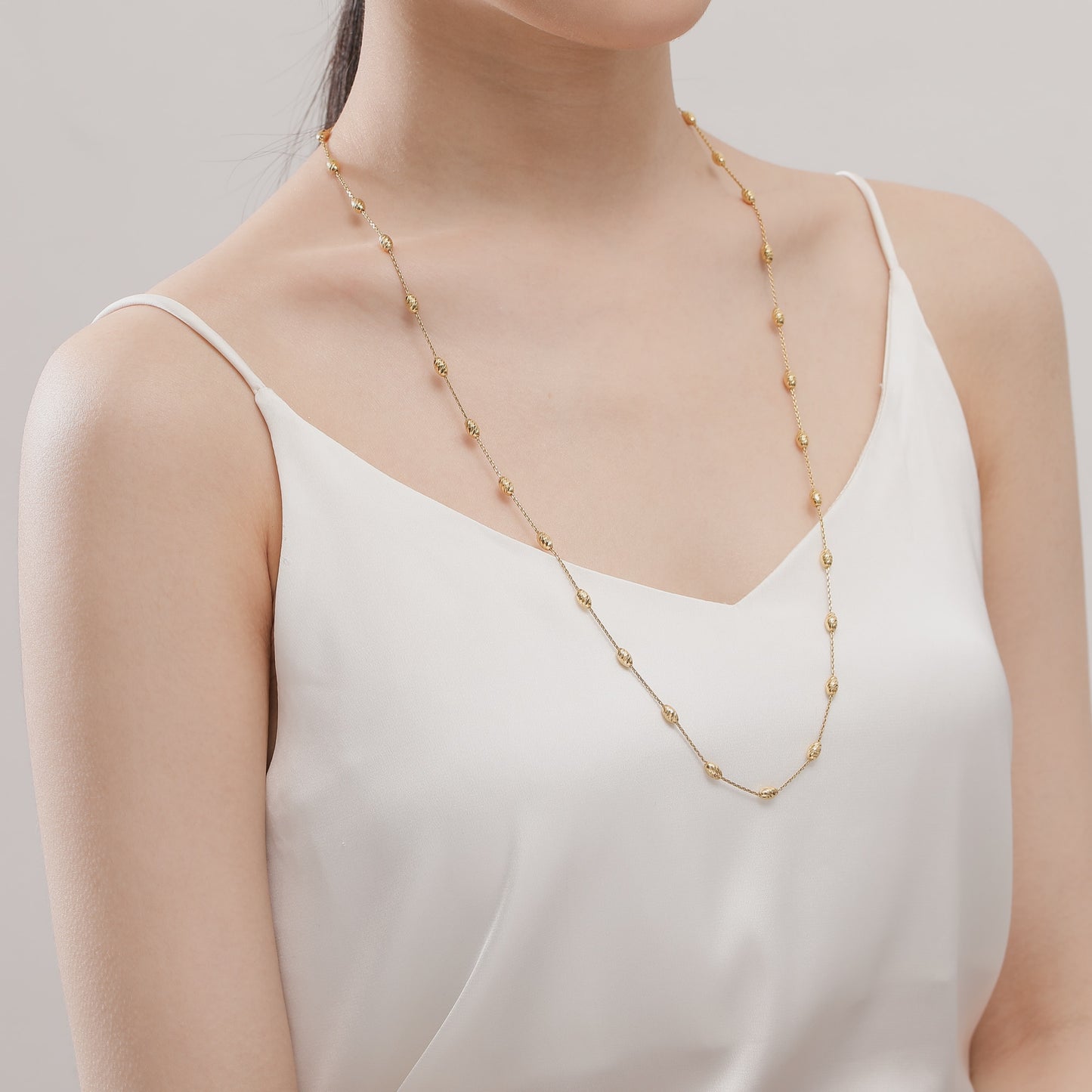 Slash Beads Necklace 80cm