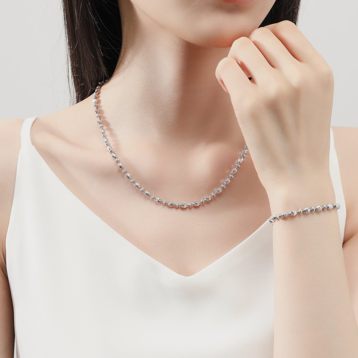 Saturno Double Mooncut Necklace