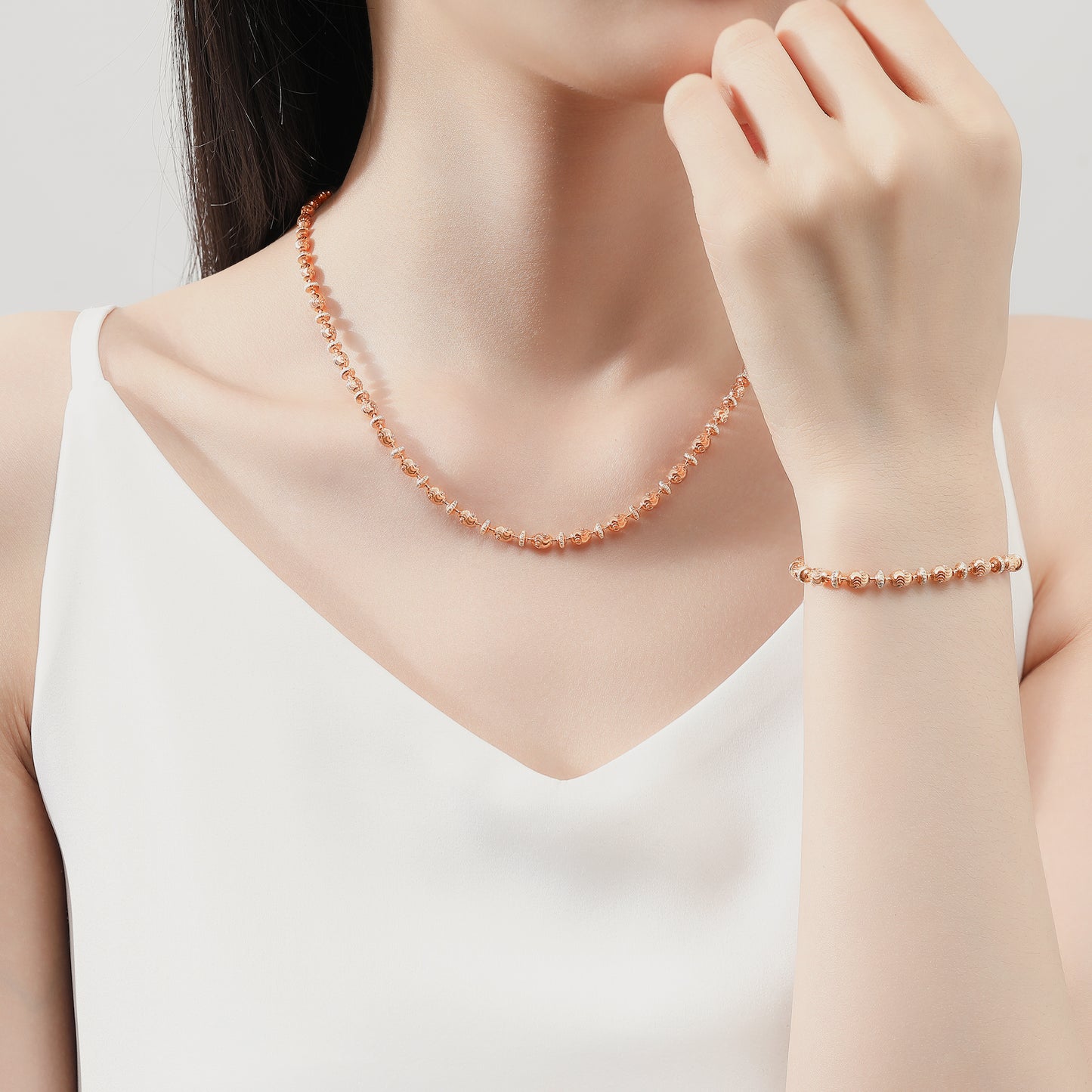 Saturno Double Mooncut Necklace
