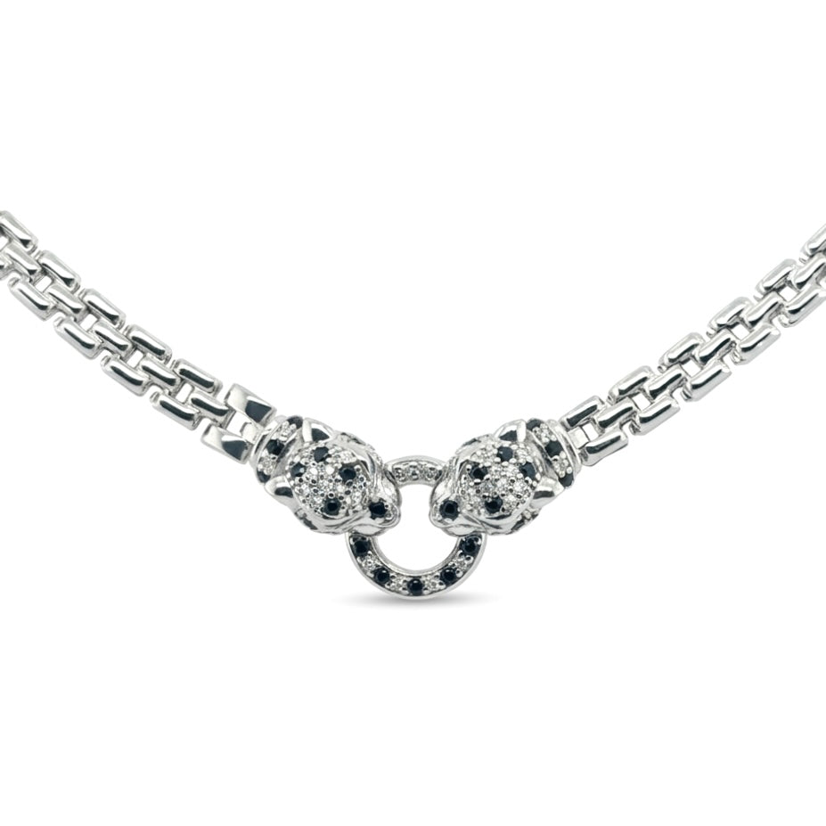 Panther Onyx C.Z. Watchband Necklace