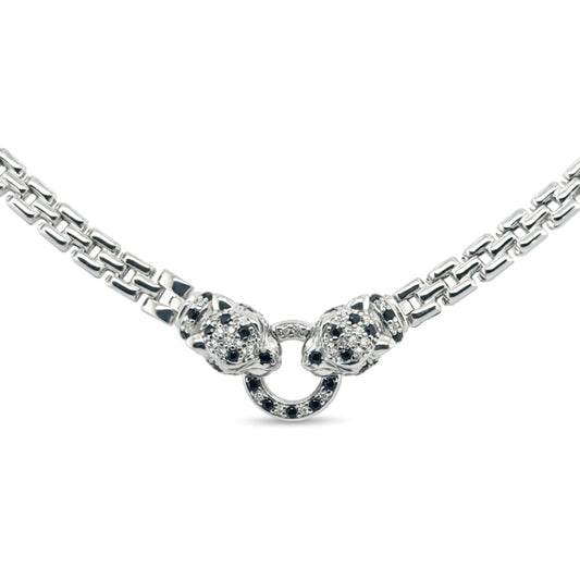 Panther Onyx C.Z. Watchband Necklace