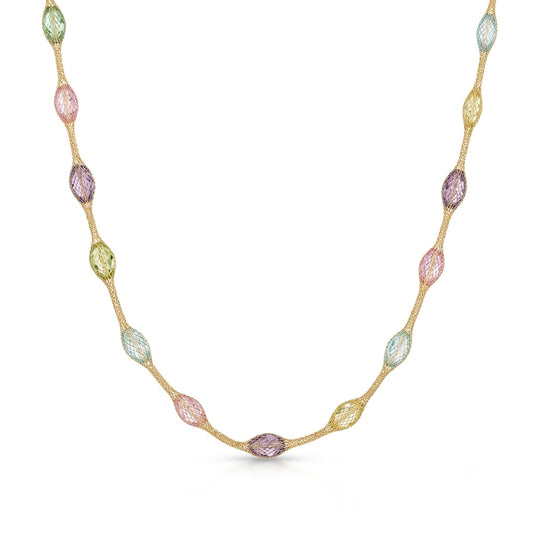 Multi-Color Mesh Crystal Necklace
