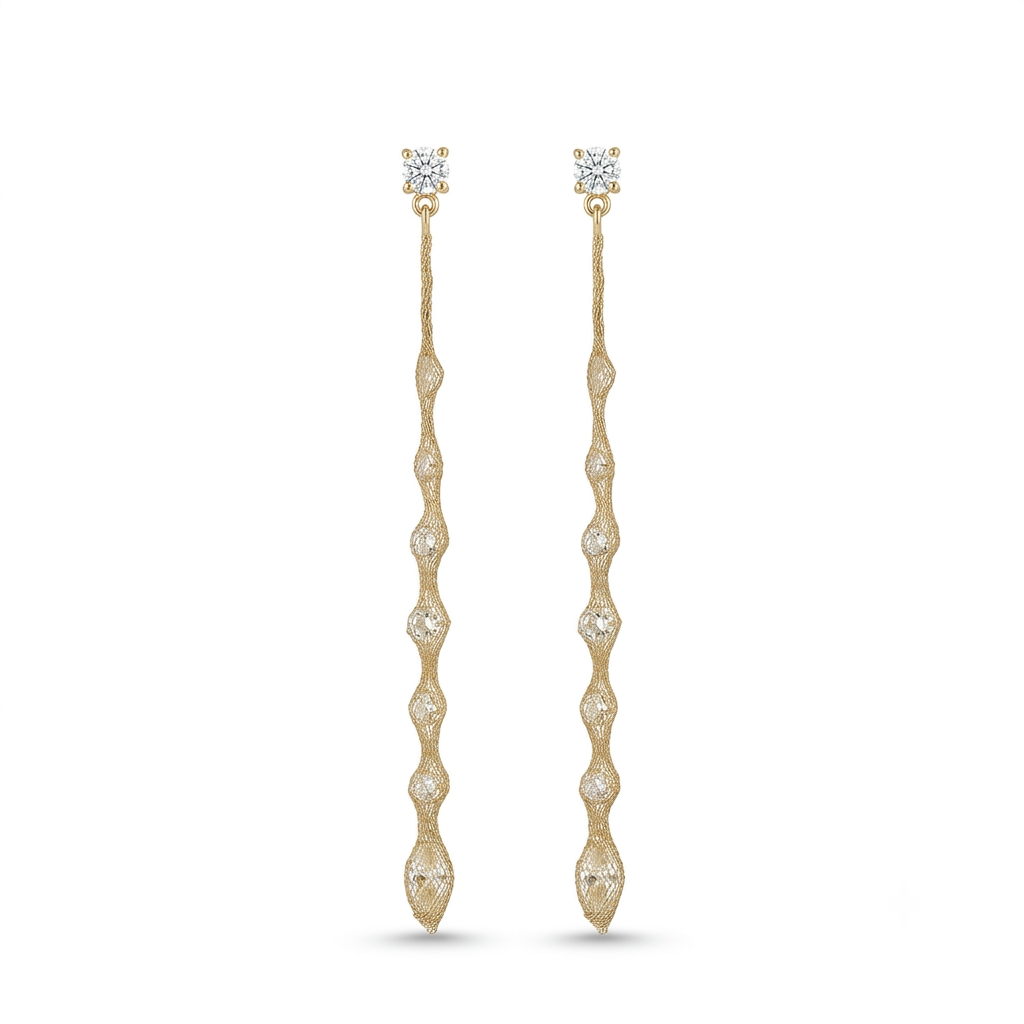 Mesh Crystal Earrings