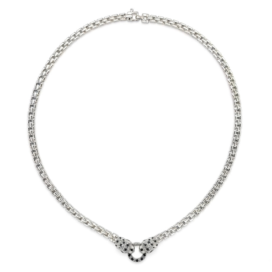 Panther Onyx C.Z. Watchband Necklace