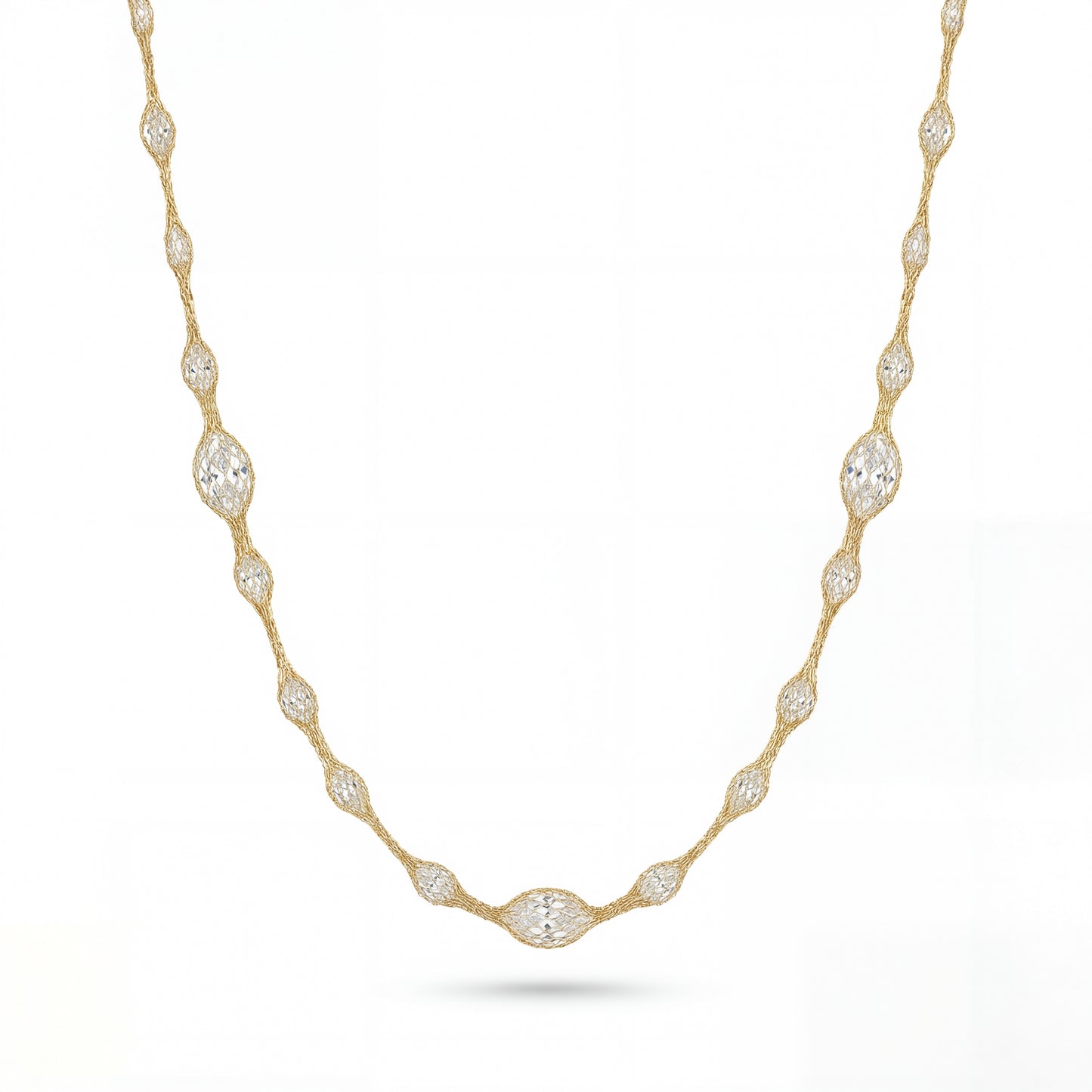 Mesh Crystal Short Necklace