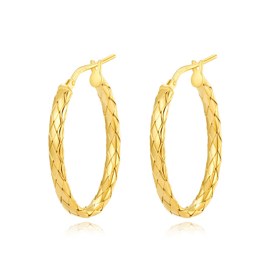 Oval Braided Hoop Earrings