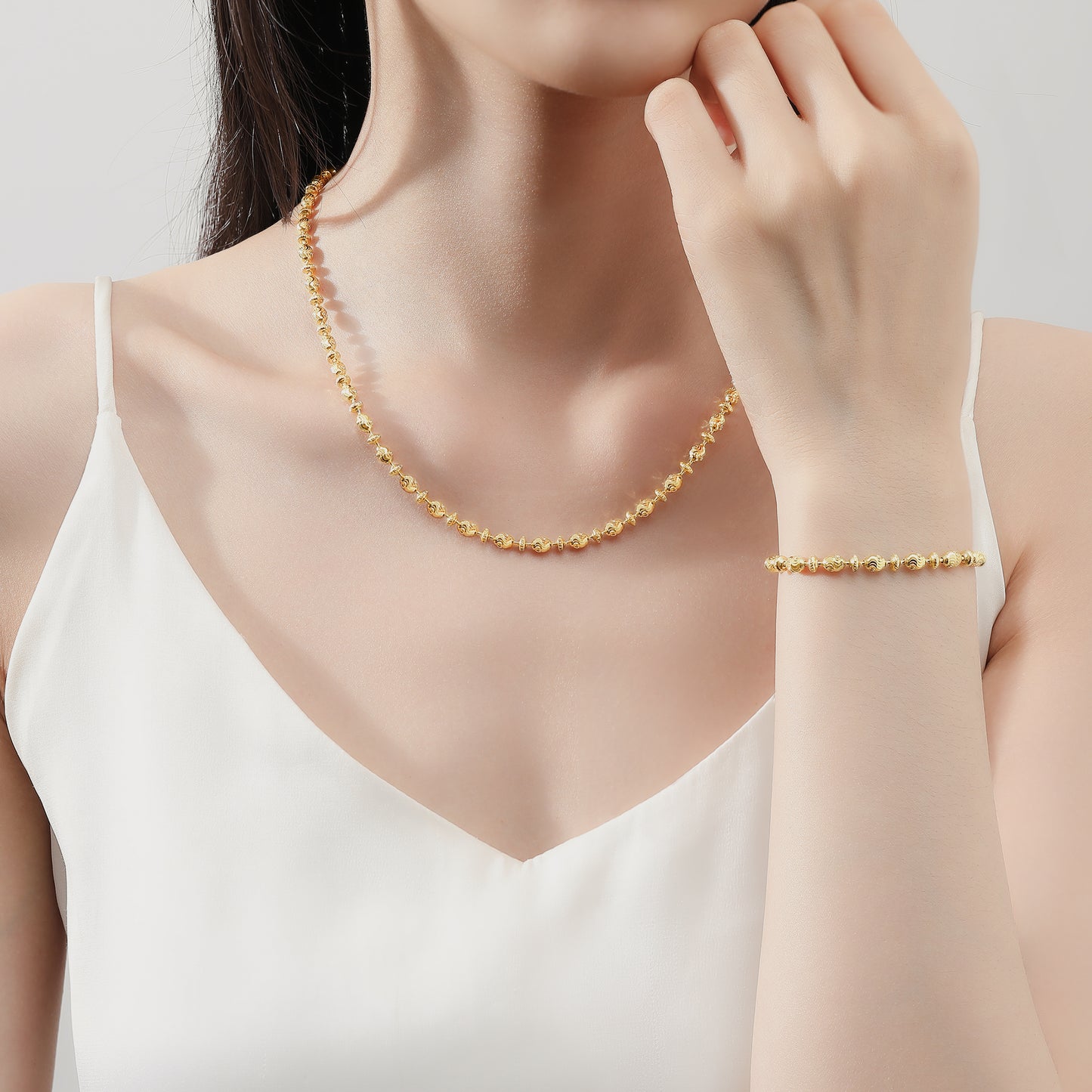 Saturno Double Mooncut Necklace