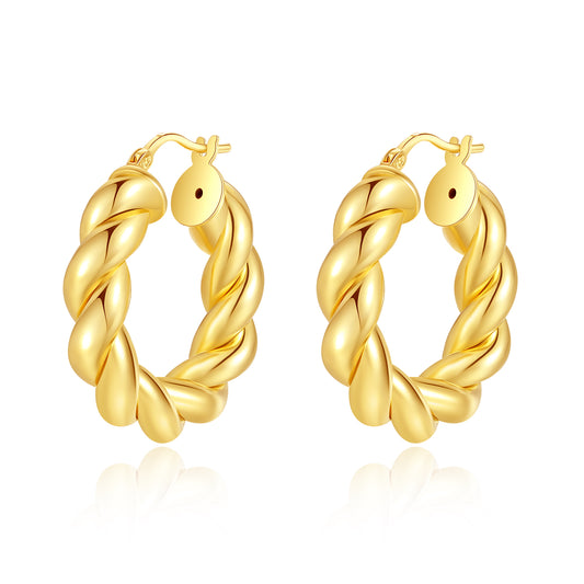 Sculpted Cable Hoop Earrings Small
