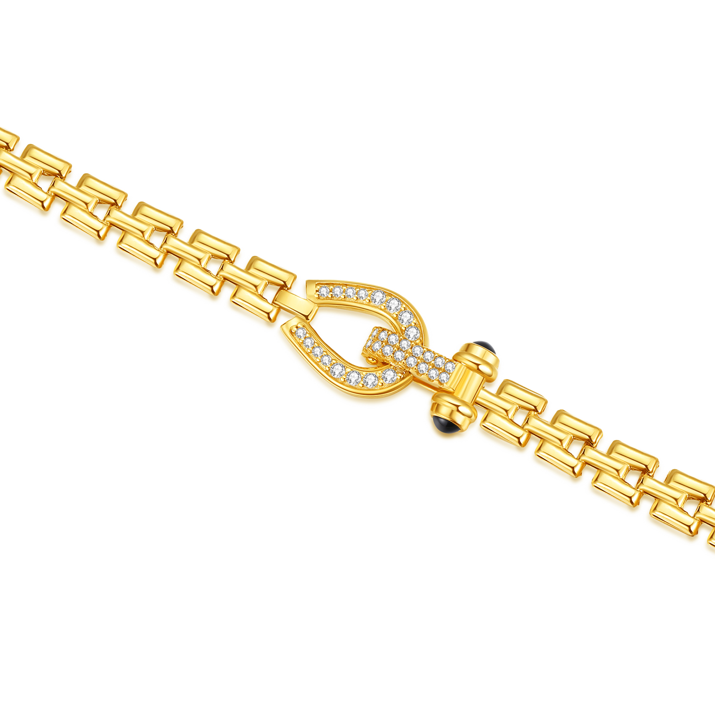 Horseshoe Onyx Watchband Necklace