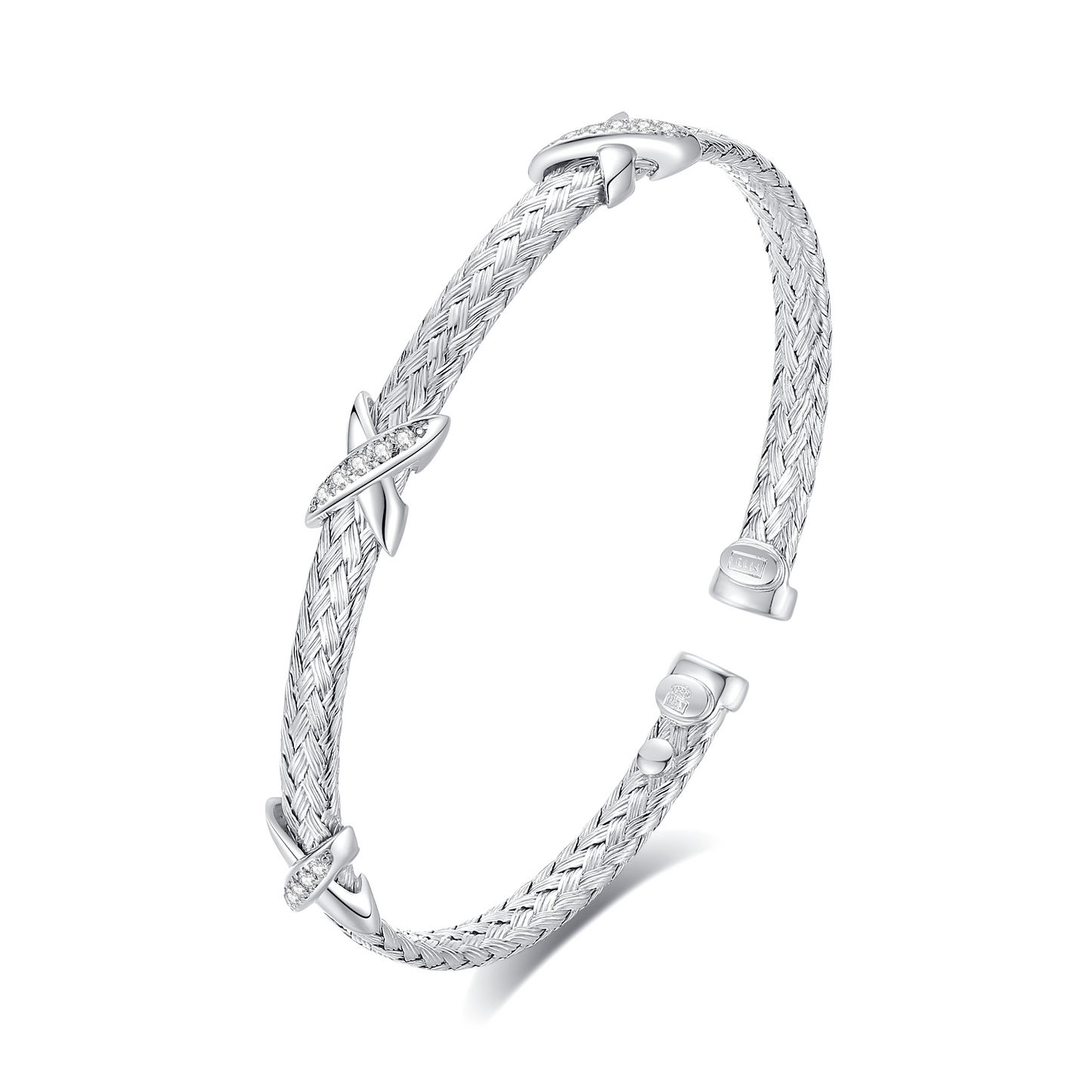 Cross C.Z. Accented Weave Bangle