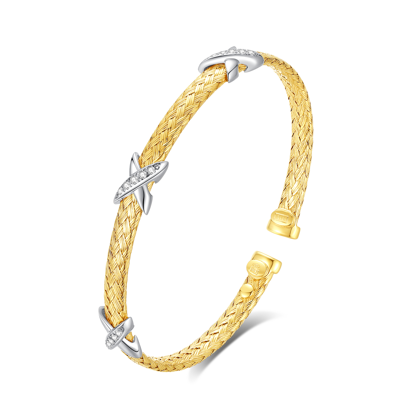 Cross C.Z. Accented Weave Bangle