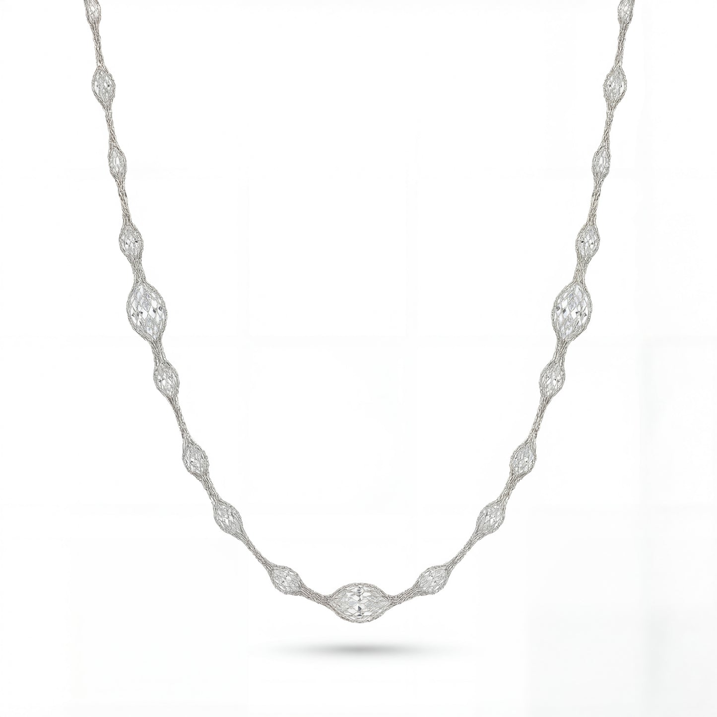 Mesh Crystal Short Necklace